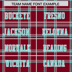 Crimson Plaid Pattern Authentic Football Jersey 3