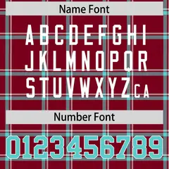 Crimson Plaid Pattern Authentic Football Jersey 4