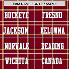 Crimson Plaid Pattern Authentic Football Jersey 3