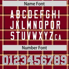 Crimson Plaid Pattern Authentic Football Jersey 4