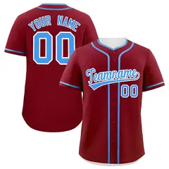 Crimson Powder Blue Classic Authentic Baseball Jersey 1