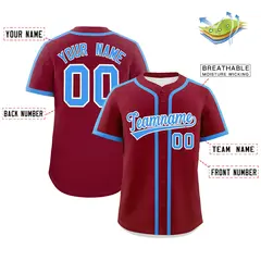 Crimson Powder Blue Classic Authentic Baseball Jersey 2
