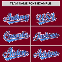 Crimson Powder Blue Color Block Authentic Baseball Jersey 3