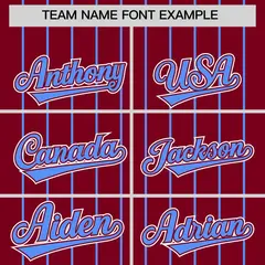 Crimson Powder Blue Gradient Stripe Sleeves Baseball Jersey 3