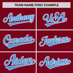 Crimson Powder Blue Horizontal Stripe Pullover Baseball Jersey 3