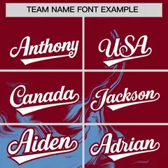 Crimson Powder Blue Ink Pattern Authentic Baseball Jersey 3