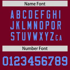 Crimson Powder Blue Square Neckline Football Jersey 4