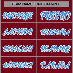 Crimson Powder Blue-White Raglan Varsity Full-Snap Letterman Jacket 5