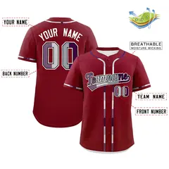 Crimson Pride Month Classic Style Genderless Baseball Jersey 2