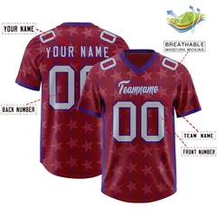 Crimson Purple All Star Graffiti Pattern Football Jersey 2