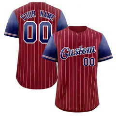 Crimson Purple Navy-White Stripe Gradient Baseball Jersey