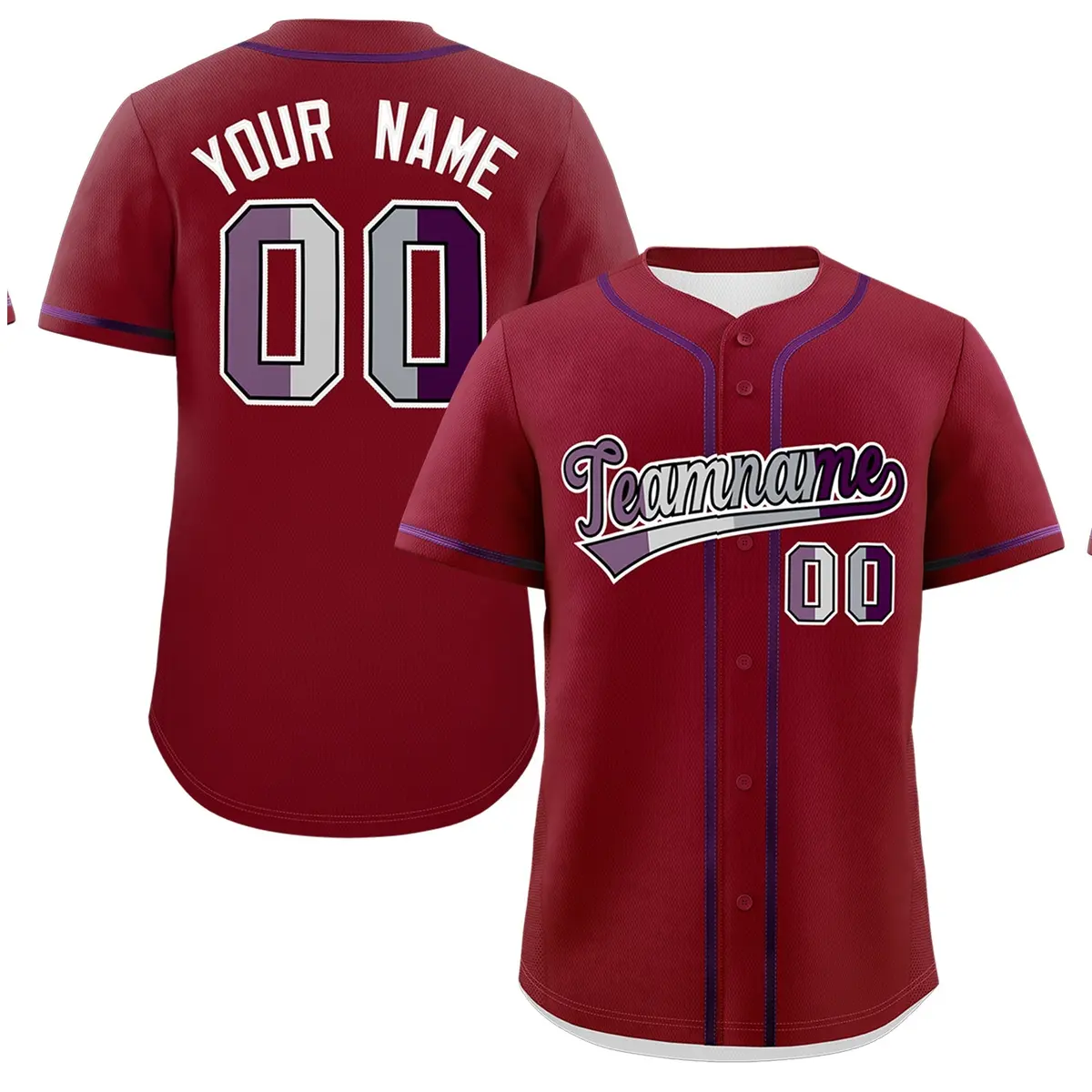 Crimson Purple Pride Month Baseball Jersey