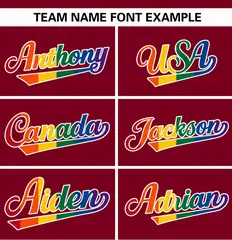 Crimson Rainbow Pride Month Raglan Baseball Jersey 3