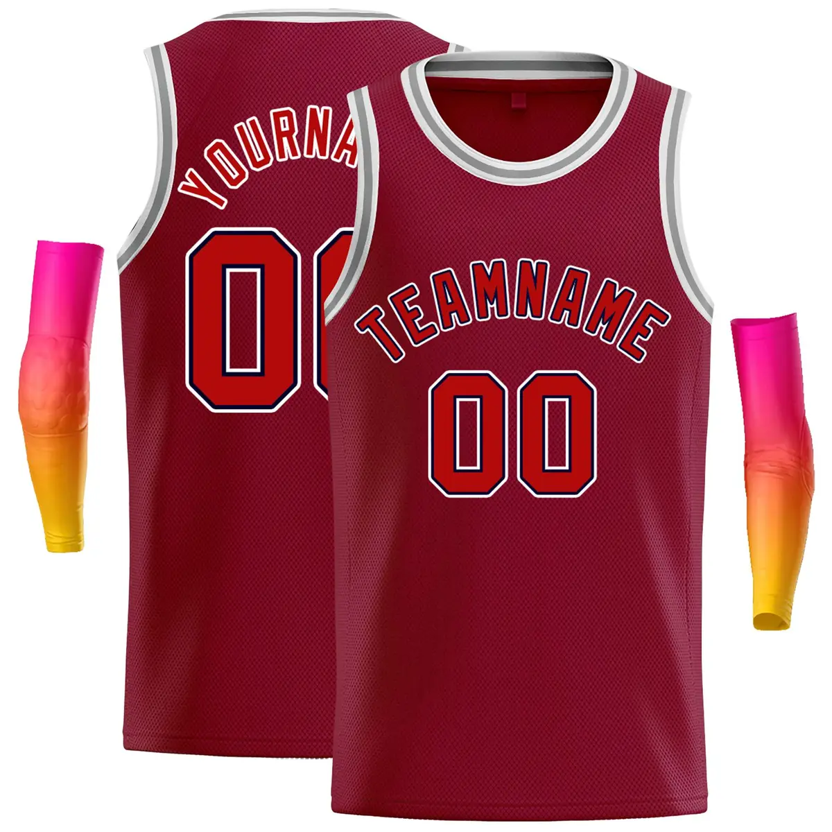 Crimson Red-Black Classic Casual Basketball Jersey