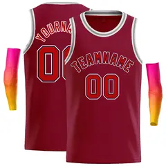 Crimson Red-Black Classic Casual Basketball Jersey