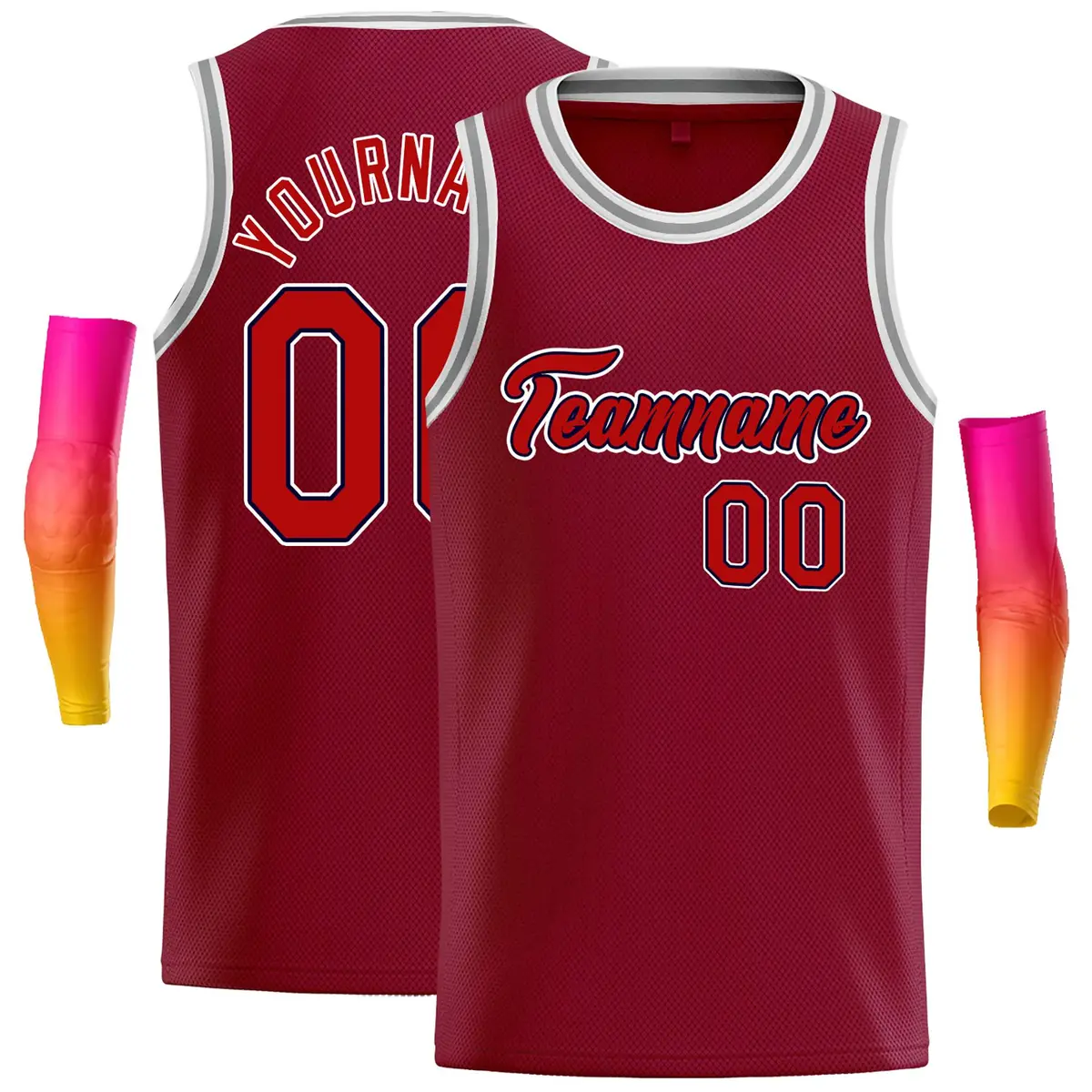 Crimson Red-Black Classic Casual Basketball Jersey