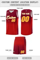 Crimson Red Gradient Basketball Jersey Sports Uniform 5