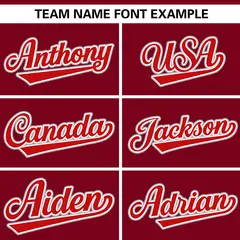 Crimson Red Gradient Ribbed Authentic Baseball Jersey 3