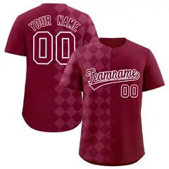 Crimson Rhombus Design Authentic Baseball Jersey