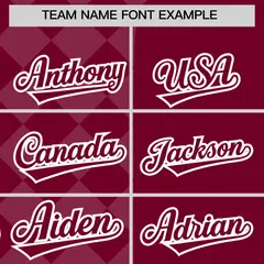 Crimson Rhombus Design Authentic Baseball Jersey 3