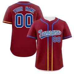 Crimson Royal Gradient Ribbed Authentic Baseball Jersey