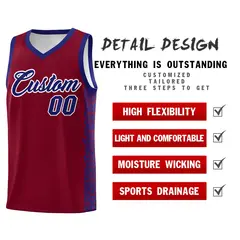 Crimson Royal Indians Pattern Basketball Uniform Jersey 2