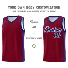 Crimson Royal Indians Pattern Basketball Uniform Jersey 3
