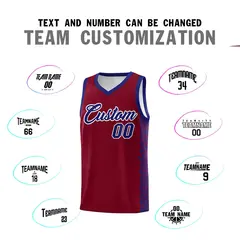 Crimson Royal Indians Pattern Basketball Uniform Jersey 4