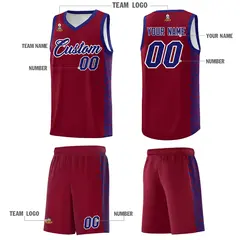 Crimson Royal Indians Pattern Basketball Uniform Jersey 5