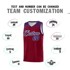Crimson Royal Indians Print Basketball Uniform Jersey 4