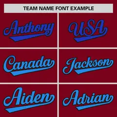 Crimson Royal-Powder Blue Gradient Font Side Baseball Jersey 3