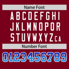 Crimson Royal-Powder Blue Gradient Font Side Baseball Jersey 4