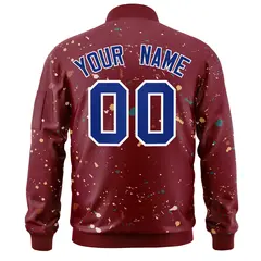 Crimson Royal Splash Graffiti Varsity Full-Zip Letterman Jacket 4