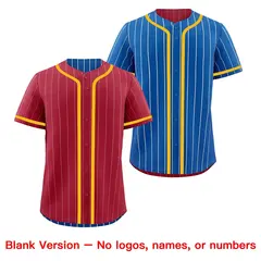 Crimson Royal Striped Reversible Baseball Jersey 9