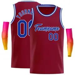 Crimson Royal-White Classic Casual Basketball Jersey