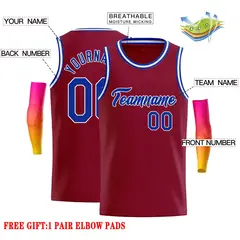 Crimson Royal-White Classic Casual Basketball Jersey 2