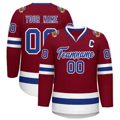 Crimson Royal-White Classic Hockey Jersey 1