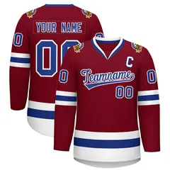 Crimson Royal-White Classic Hockey Jersey 1