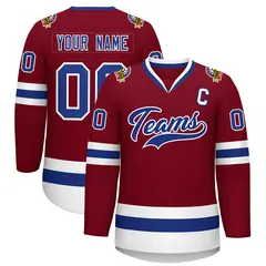 Crimson Royal-White Classic Hockey Jersey 1