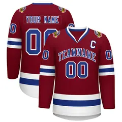 Crimson Royal-White Classic Hockey Jersey 1
