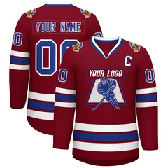 Crimson Royal-White Classic Hockey Jersey 1