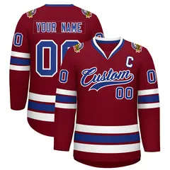 Crimson Royal-White Classic Hockey Jersey
