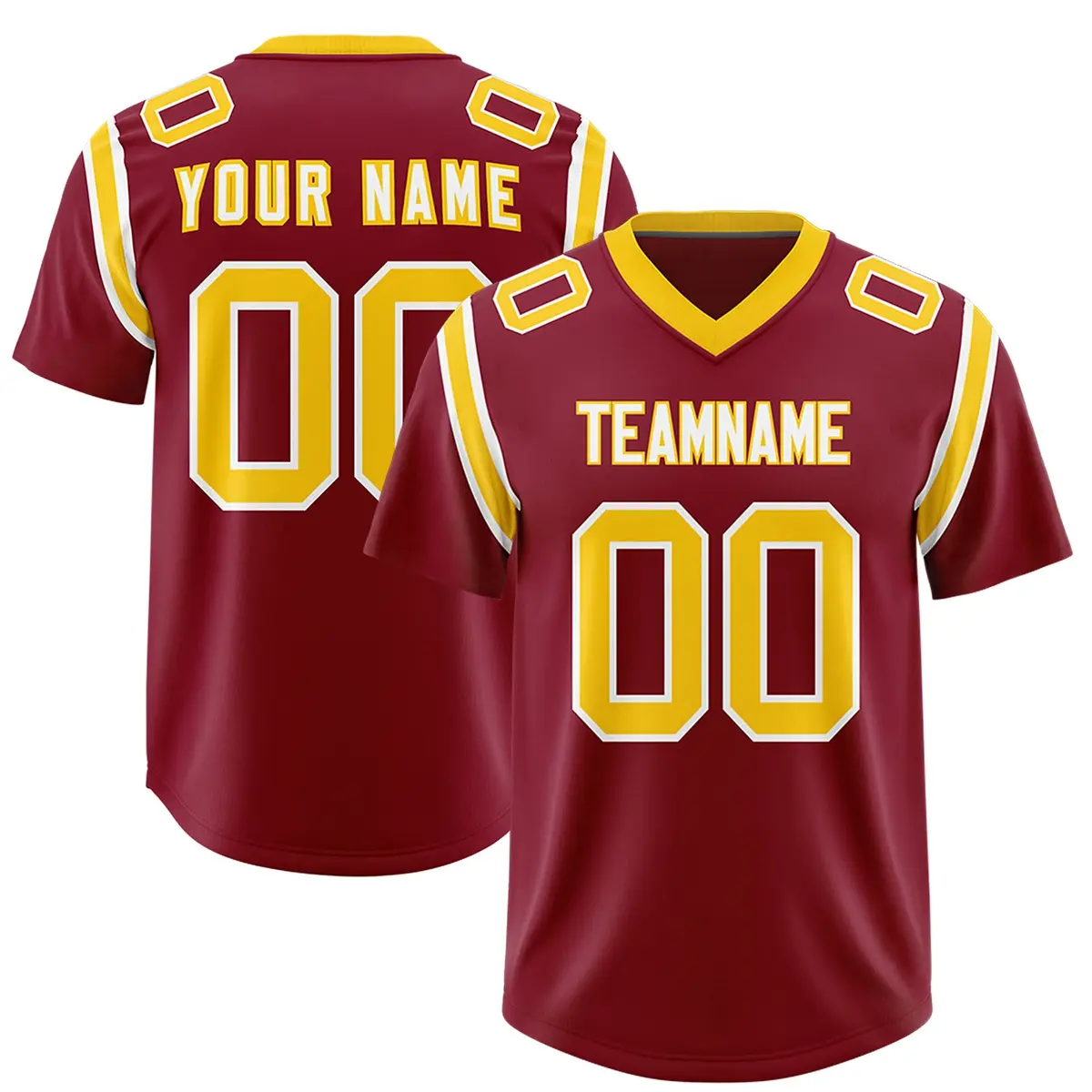 Crimson Shoulder Cut Two-Tone Authentic Football Jersey