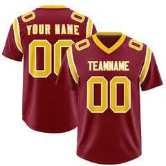 Crimson Shoulder Cut Two-Tone Authentic Football Jersey