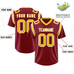 Crimson Shoulder Cut Two-Tone Authentic Football Jersey 2