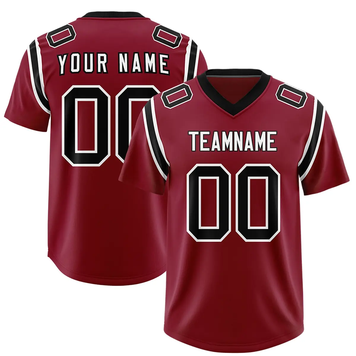 Crimson Shoulder Cut Two-Tone Authentic Football Jersey