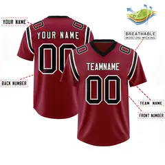 Crimson Shoulder Cut Two-Tone Authentic Football Jersey 2
