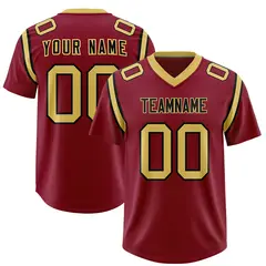 Crimson Shoulder Cut Two-Tone Authentic Football Jersey 1