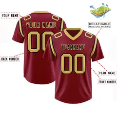 Crimson Shoulder Cut Two-Tone Authentic Football Jersey 2