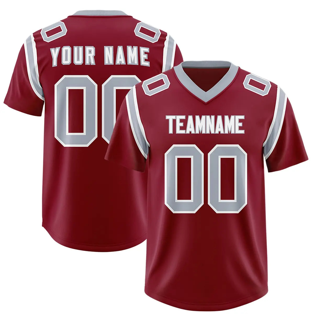 Crimson Shoulder Cut Two-Tone Authentic Football Jersey